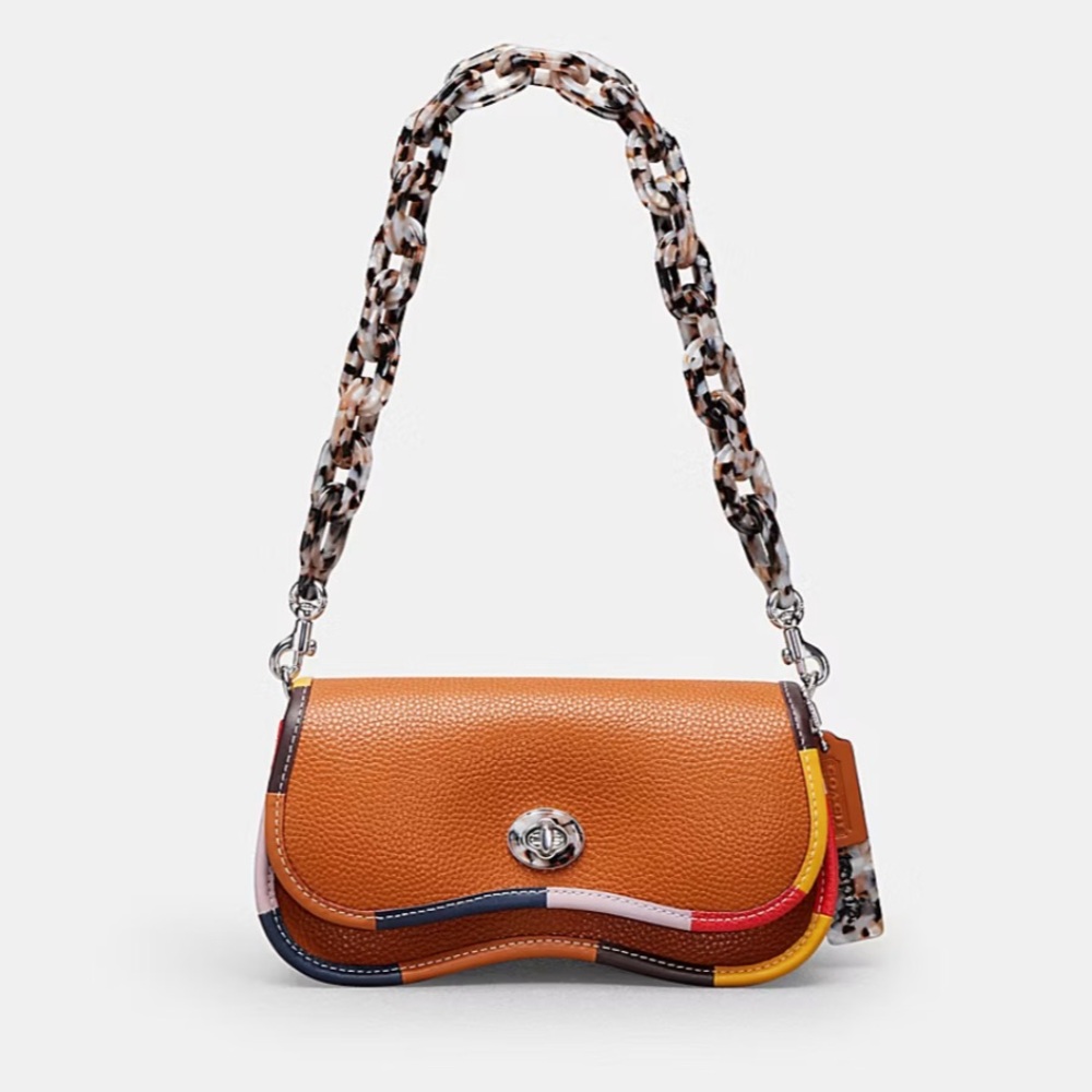 ❤️SOLD ❤️Coach Wavy Dinky Bag in Coachtopia Leather In Burnished Amber Multi
